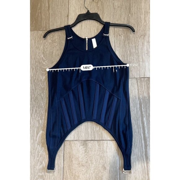 DION LEE Ribbed Stretch Organic Cotton Corset Tank Size M - Picture 10 of 14